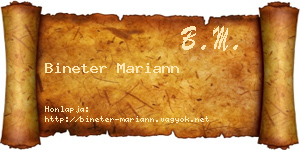 Bineter Mariann névjegykártya